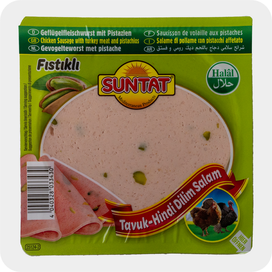 Suntat Geflügelfleischwurst mit Pistazien Tavuk-Hindi Dilim Salam 200g