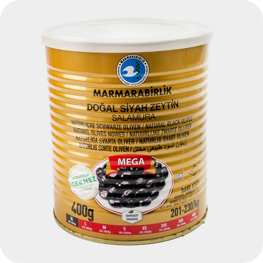 Marmarabirlik schwarze Oliven siyah Zeytin Mega 400g