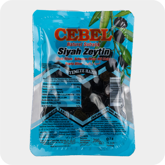 Cebel schwarze Oliven mit Stein siyah Zeytin 200g