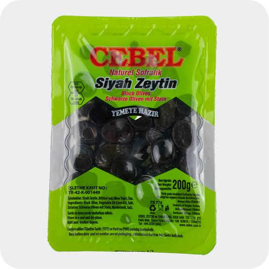 Cebel schwarze Oliven mit Stein siyah Zeytin 200g
