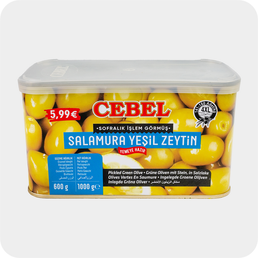 Cebel grüne Oliven yesil Zeytin 1000g