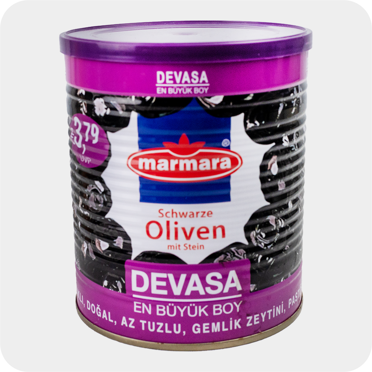 Marmara schwarze Oliven mit Stein Devasa siyah Zeytin 450g