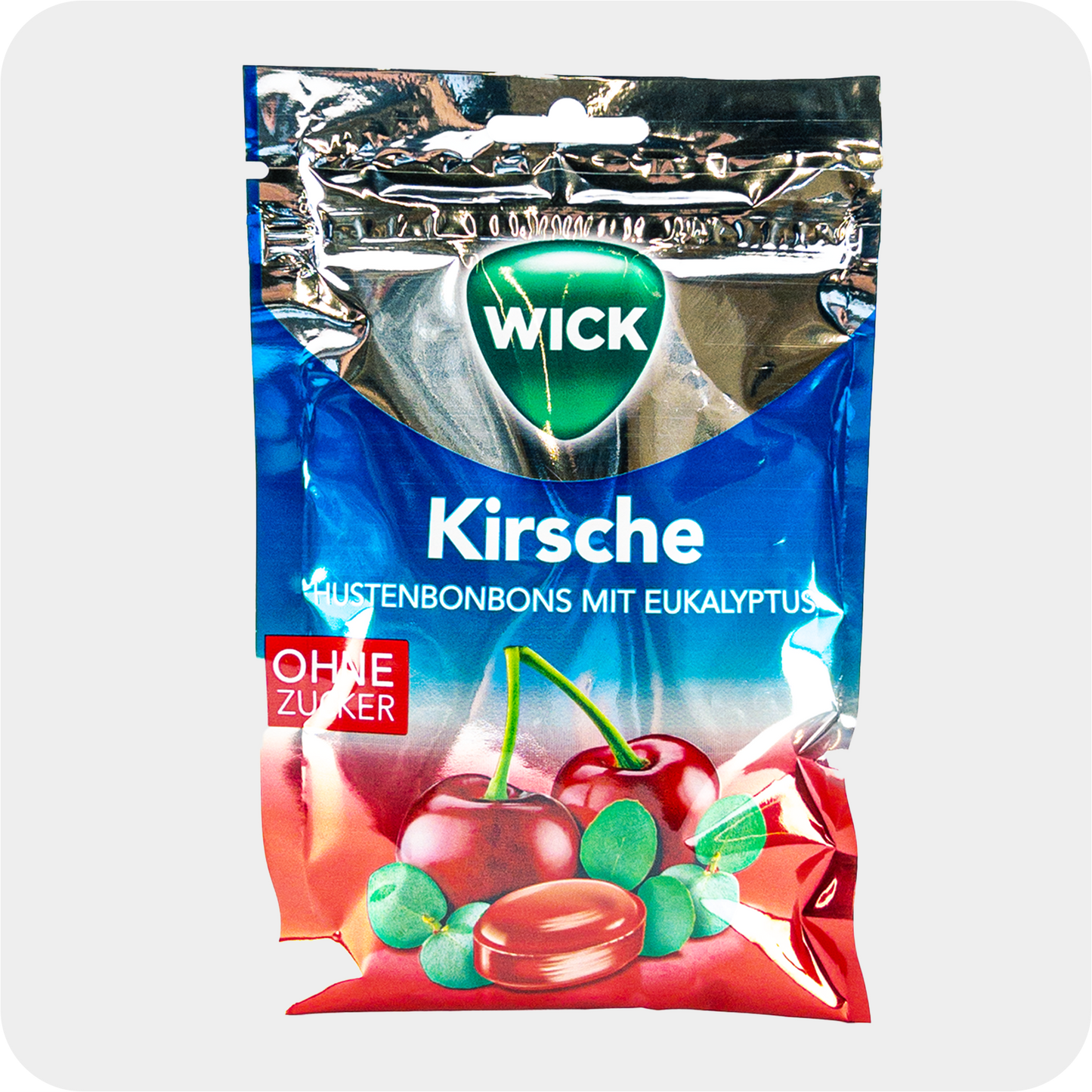 WICK Wildkirsche & Eukalyptus ohne Zucker Bonbons 72g