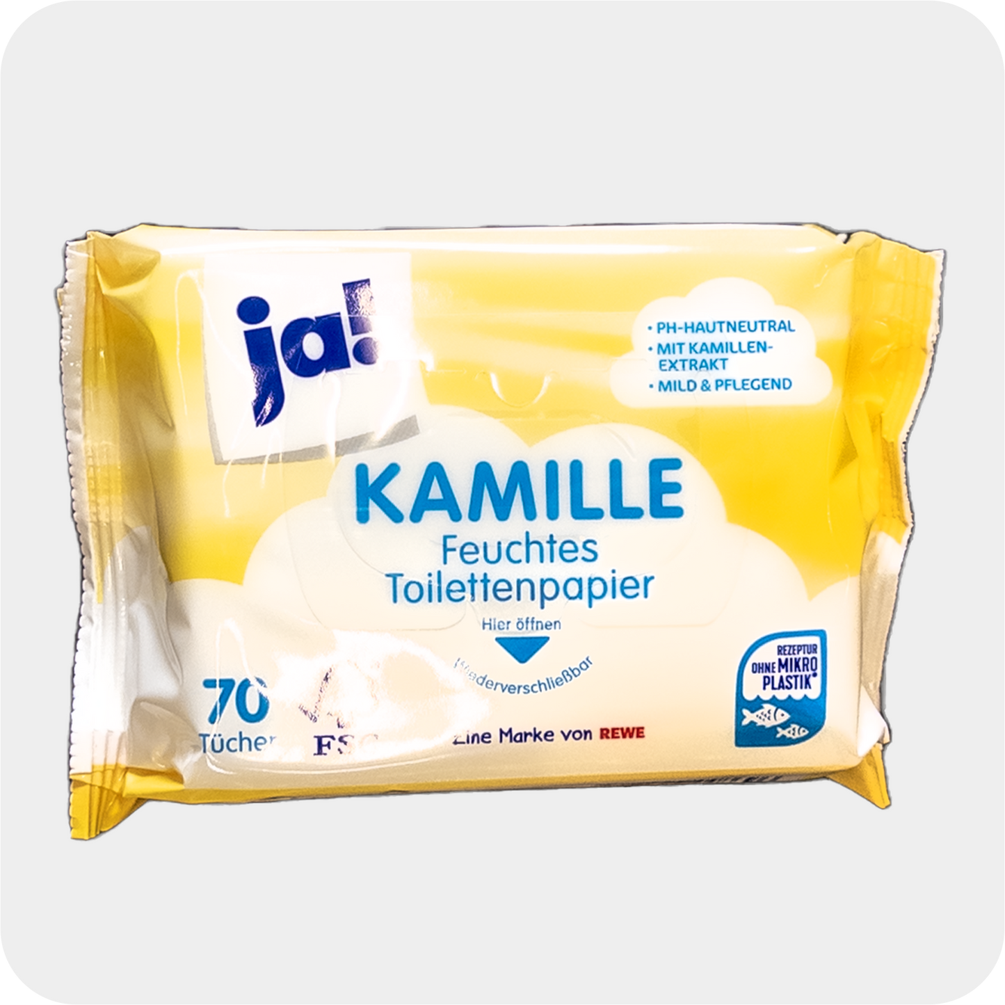 ja! Feuchtes Toilettenpapier Kamille 2x70 Stück