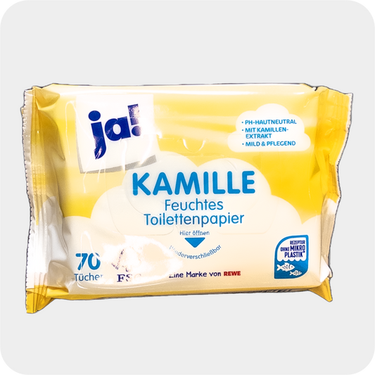 ja! Feuchtes Toilettenpapier Kamille 2x70 Stück