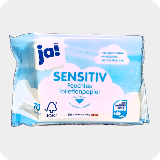 ja! Feuchtes Toilettenpapier Sensitiv 2x70 Tücher