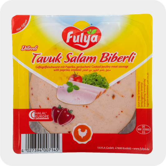 Fulya Geflügelfleischwurst mit Paprika Tavuk Salam biberli 200g
