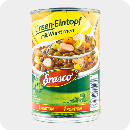 Erasco, Linsen-Eintopf mit Würstchen, 400g