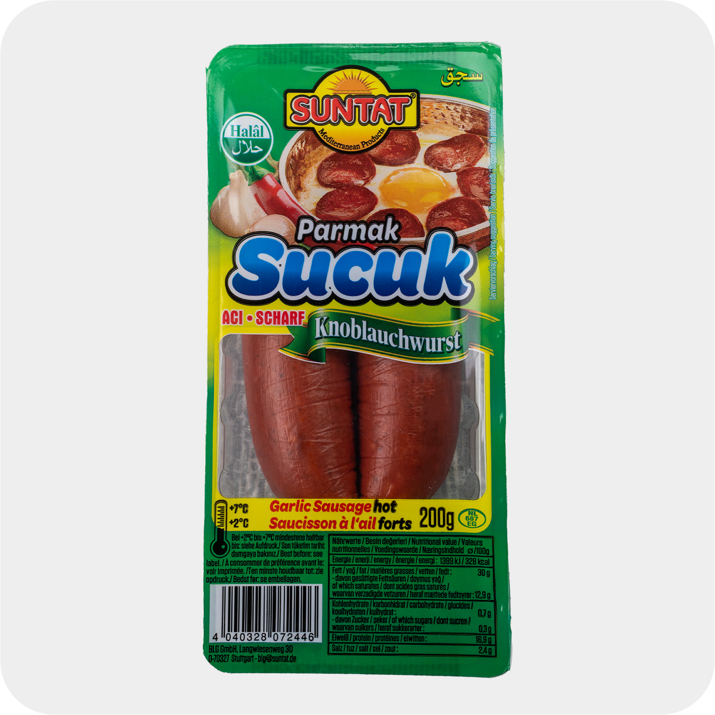 Suntat Knoblauchwurst Scharf  Parmak Sucuk Aci 200g