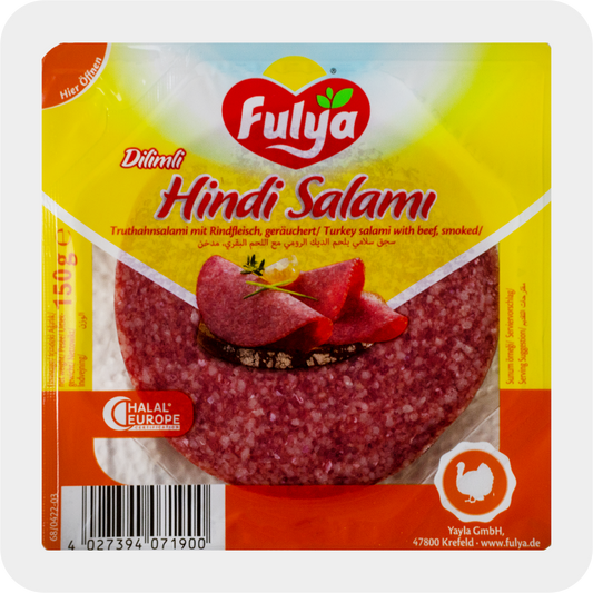 Fulya Truthahnsalami mit Rindfleisch geräuchert Hindi Salami 150g