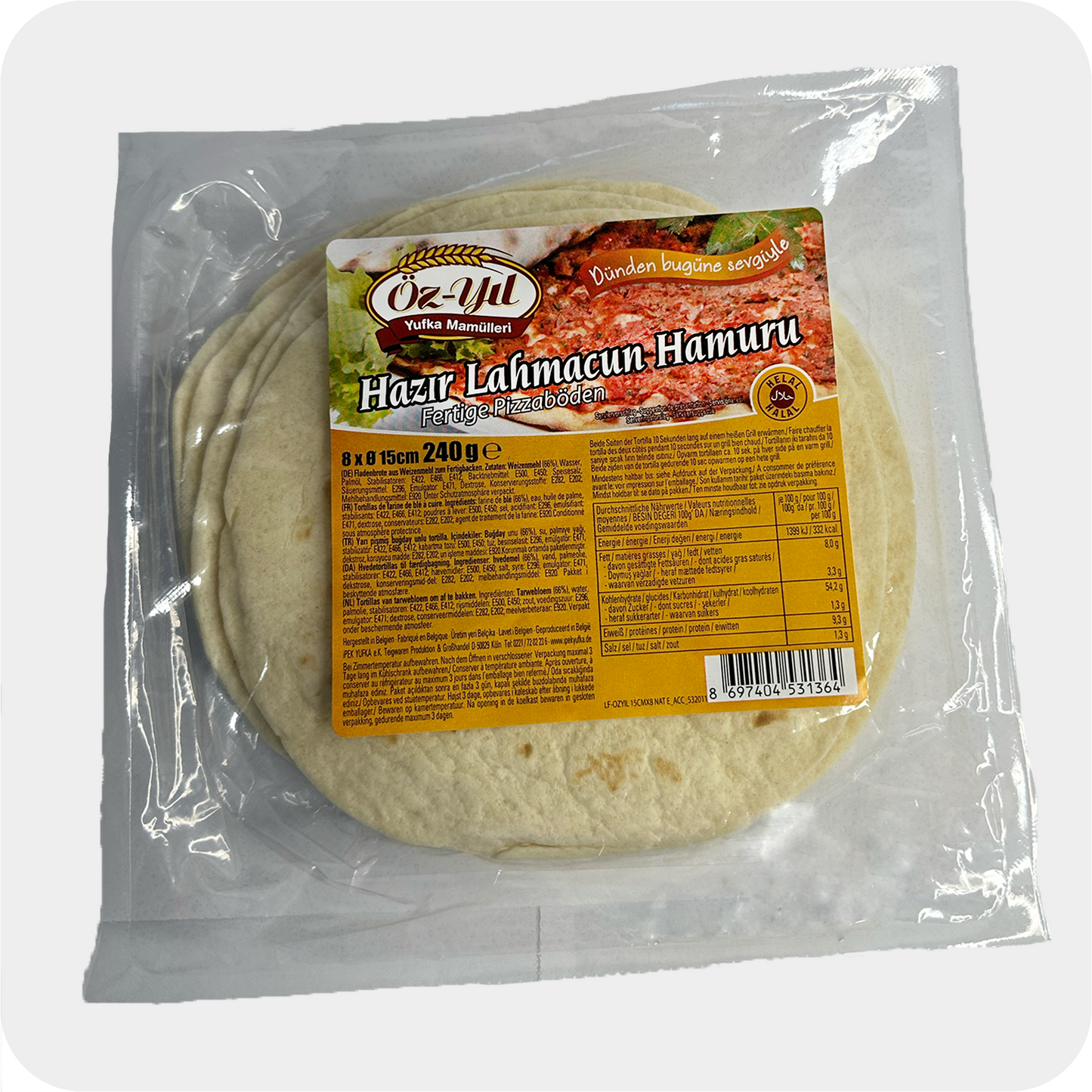 Öz-yil lahmacun hamuru 8 St., 240g